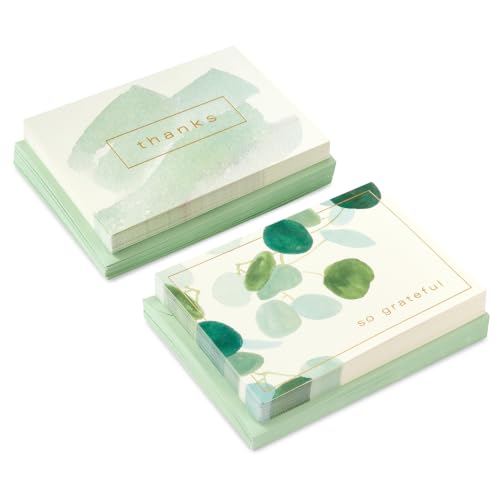 Hallmark Thank You Cards Assorted 50-Pack - Watercolor Greenery