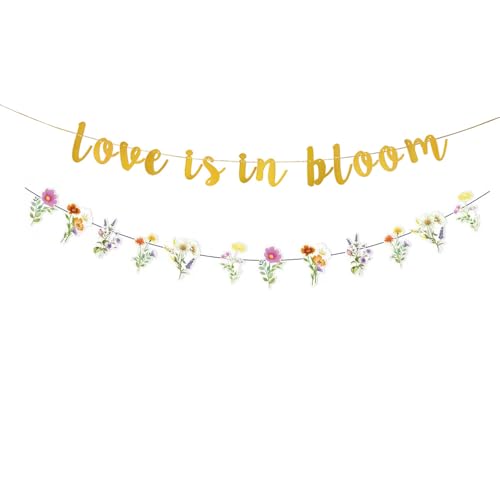 KUNGOON Love is in Bloom Banner with Floral Garland - Wedding Decoration