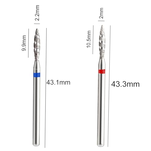 Acycoin2A Model D Tornado Flame Nail Drill Bit Set for Manicure & Pedicure - 2PCS