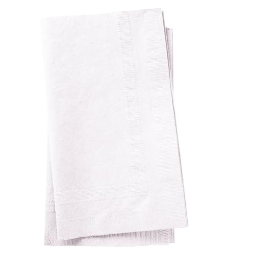 2 Ply Premium White Dinner Napkins - 100 Count, 15" x 17"