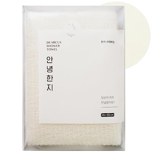 DEARCUS Hello Hanji Exfoliating Bath Washcloth - Soft Korean Paper Sponge