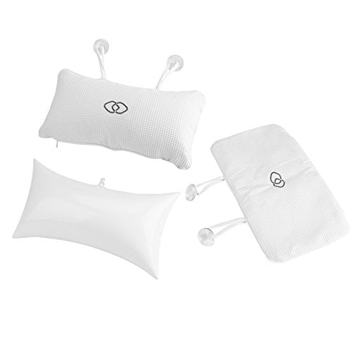 Inflatable Bath Pillow with Suction Cups for Head and Neck Support