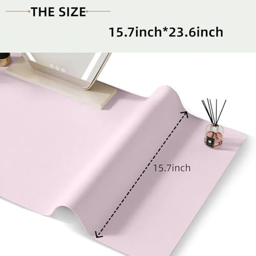Metui Waterproof PU Leather Makeup Mat - 15.7"x23.6" Vanity Protector