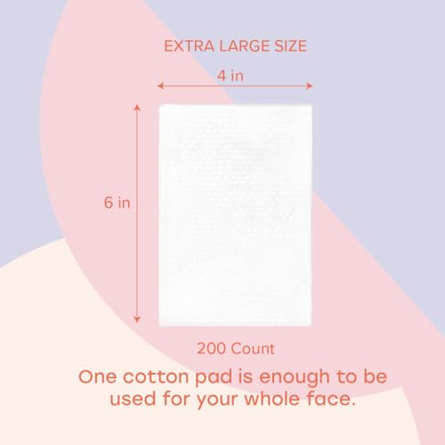 White Rabbit ? Naked Cotton Classic ? Premium 100% Cotton Pads for Toner Use, Makeup Remover, and Masks | Unbleached, Lint-Free, Extra Soft | Korean Skin Care Product (200 Count)