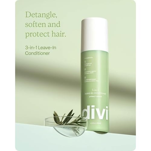 Divi 3-in-1 Leave-In Conditioner Spray - Detangler & Heat Protectant for Frizz Control & Shine, Lightweight Moisturizer - For All Hair Types - 6.5 Fl Oz