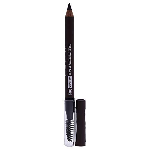 Pupa Milano True Eyebrow Pencil 002 Brown with Mini Comb - Waterproof & Long Lasting, 0.02 Oz