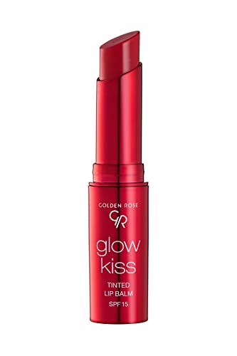Golden Rose Glow Kiss Tinted Lip Balm SPF15 - Vegan Strawberry Shade