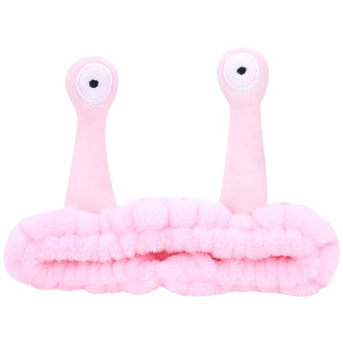 Jowmoy Cute Pink Snail Headband for Face Washing & Makeup