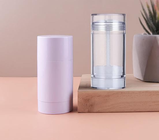 4 Pack 75ml Refillable Clear Deodorant Stick Containers - DIY Cosmetic Bottles
