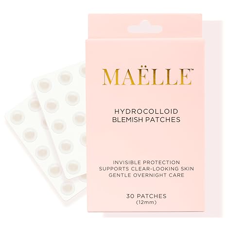 Maëlle Hydrocolloid Blemish Patches - Invisible Acne Spot Treatment, 30 Ct