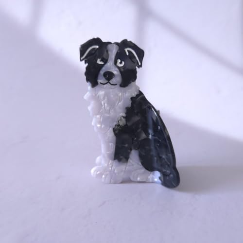 Cute Border Collie Dog Hair Clips for Women, Acetate Puppy Claw Clip, Stylish Hair Accessories