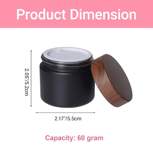 Miayon 6Pcs 2.12oz Glass Cosmetic Jars with Lids - Travel Refillable Pots