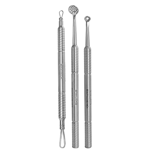 Staleks 3-Piece Pimple Popper Tool Kit – Stainless Steel Acne Extractors