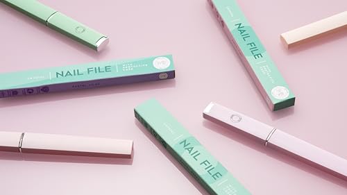 Malva Belle Crystal Glass Nail File with Travel Case - Reusable Nail Shaper for Natural & Gel Nails - Pastel Pink