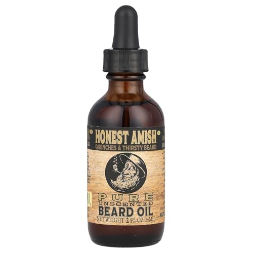 Honest Amish Beard Oil for Men - Fragrance Free, 2 oz - Organic & Handcrafted