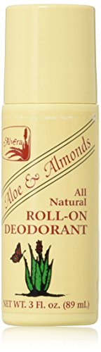 Alvera All-Natural Roll-On Deodorant with Aloe and Almonds - 2 Pack 3oz