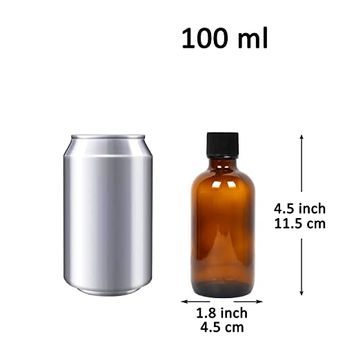 Youngever 16-Pack 3.5oz Amber Glass Bottles with Tight Seal Lids