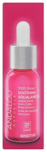 Andalou Naturals 1000 Roses Soothing Squalane Oil | Rose & Alpine Rose Stem Cell Serum
