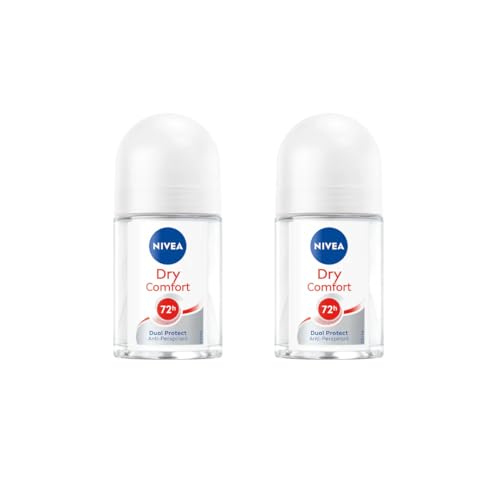 Nivea Dry Comfort Roll-On Deodorant 25ml - 72H Protection (2 Pack)