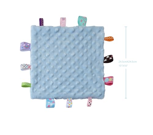 CREVENT Soft Security Blanket for Babies - 10"x10" Dinosaur Design