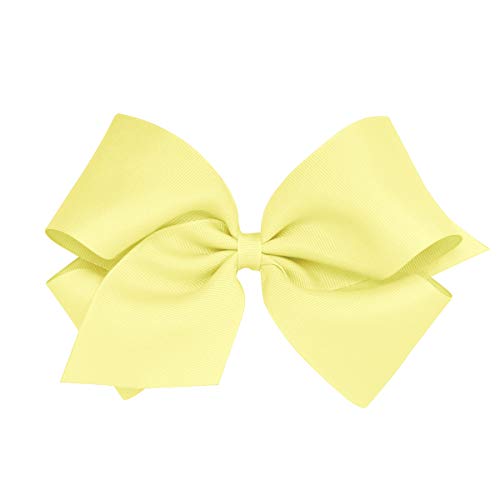 Wee Ones Classic Grosgrain Hair Bow - Light Yellow King Size No-Slip Clip