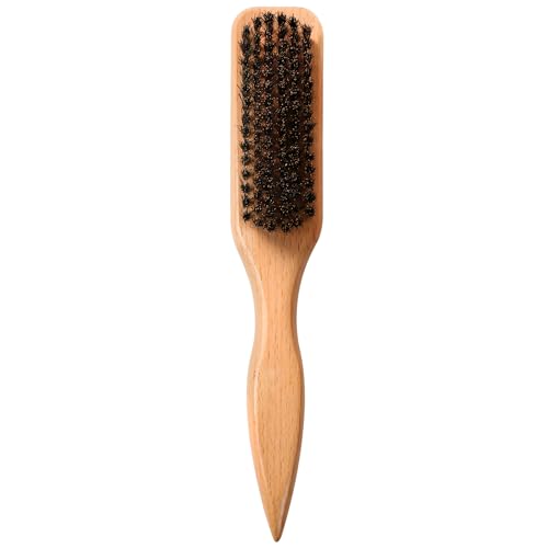 OWIIZI Brown Wooden Boar Bristle Hair Brush for Sleek & Smooth Hairstyles