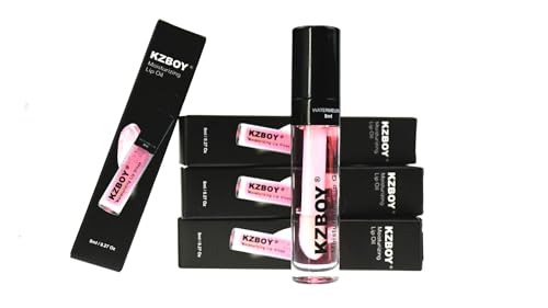 KZBOY Watermelon Scented Lip Gloss 8ml Moisturizing Lip Oil for Dry Lips, High Shine & Smooth Finish, Clear Pink Shade