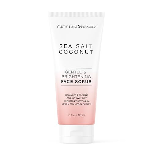 Gentle Sea Salt & Coconut Face Scrub - Exfoliating Cleanser for All Skin Types - 5.1 fl oz