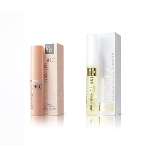 DHC Lip Cream & Eyelash Tonic Set - Hydrating Lip Balm & Strengthening Serum