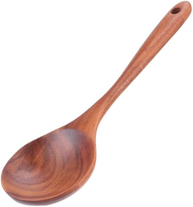 Wooden Long Handle Spoon - Large Kitchen Utensil for Non-Stick Pots & Pans | Perfect for Cooking & Serving