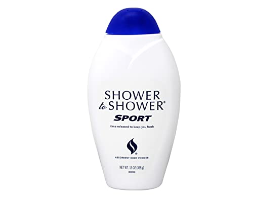Shower to Shower Sport Absorbent Body Powder, 13 Ounce (Pack of 2)