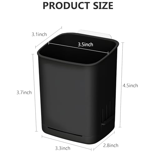 SIBRANT Wall Mounted Toothbrush Holder - 2 Pack, Removable, Self-Draining, Black