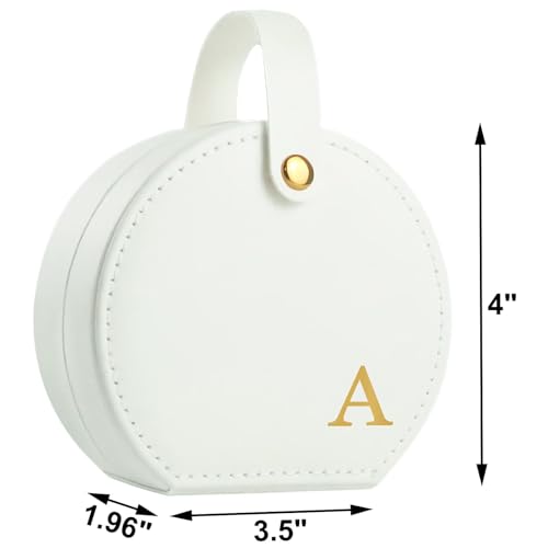 Compact Travel Jewelry Case with Golden Accents - Personalized Organizer