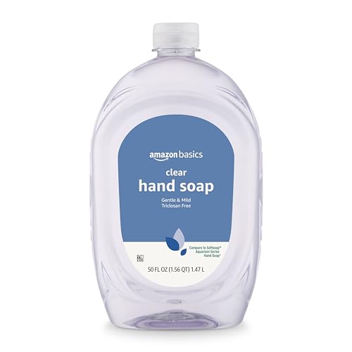 Amazon Basics 50 Fl Oz Gentle & Mild Clear Liquid Hand Soap Refill, Triclosan-Free
