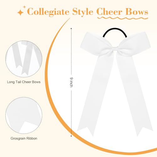 CEELGON 20-Pack Collegiate Cheer Bows - 5.5" x 9" Grosgrain Hair Elastics