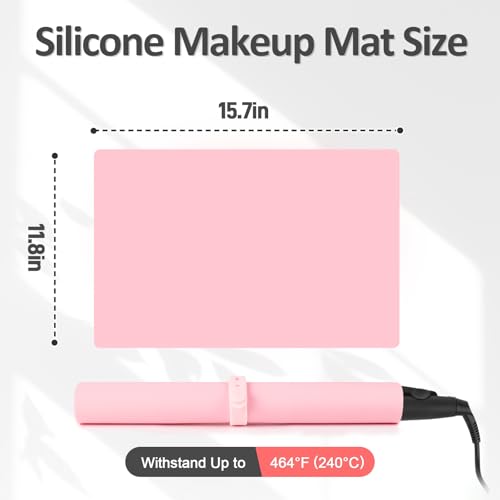 Heat Resistant Silicone Makeup Mat - 15.7 x 11.8 in, Pink