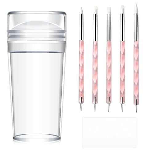French Tip Nail Stamp Kit - 7 Pcs Silicone Tool Set for DIY Manicure