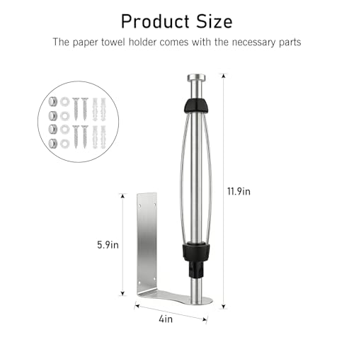 SetSail Adjustable Damping Paper Towel Holder - Wall Mount, Silver