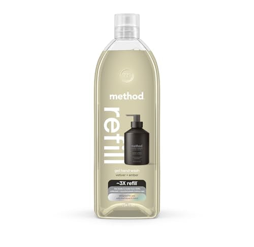 Method Gel Hand Soap Refill, Vetiver + Amber, 34 fl oz