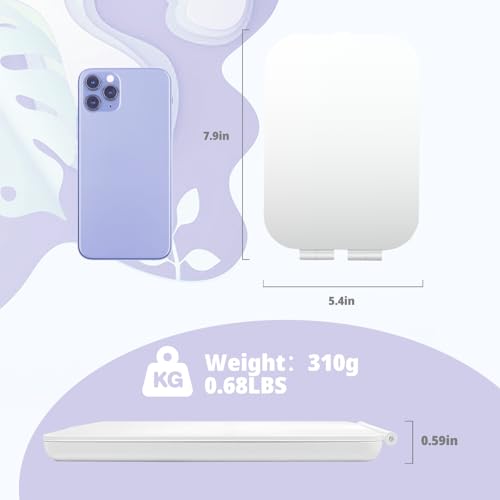 Travel Makeup Mirror, Portable Mirror with 3 Adjustable Light Settings, USB-Rechargeable Vanity Mirror with Lights£¬Gift for Women and Girls (White)