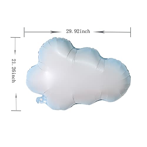 12 White Cloud Foil Balloons for Baby Shower & Birthday Parties