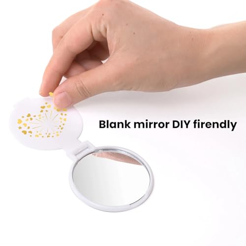 ZOOFOX 50-Piece Mini Round Makeup Mirrors, 2.7" x 2.4" for Travel