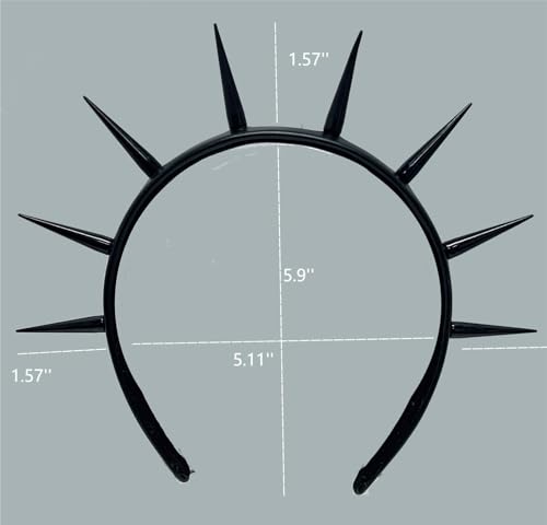 Gothic Spiked Leather Headband for Women - HD Black