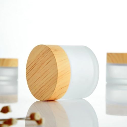 2oz Frosted Glass Jars - 6 Pack Refillable Cosmetic Containers