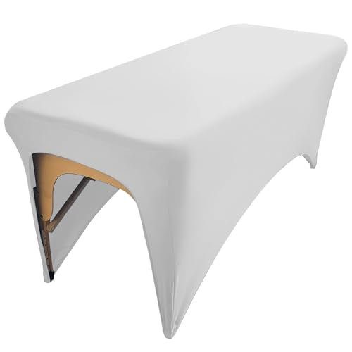 KIDOACOW White Massage Table Cover with Leg Cut-Out for 6FT Beds