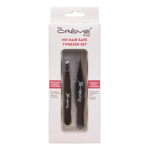 The Crème Shop Precision Tweezer Set - Angled & Pointed Tips for Brows