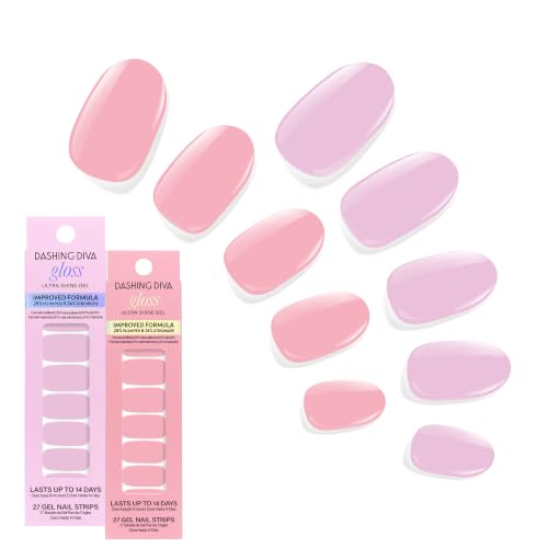 Dashing Diva Soft Pinks Collection Nail Strips - 2 Sets of Gel Stickers