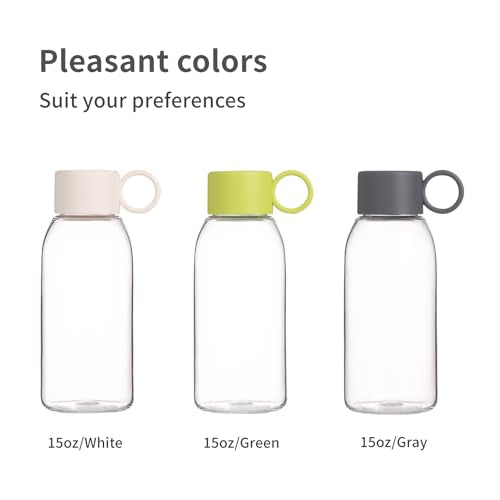 emoi 15oz Kids Water Bottle - Clear, Leak-Proof, BPA-Free