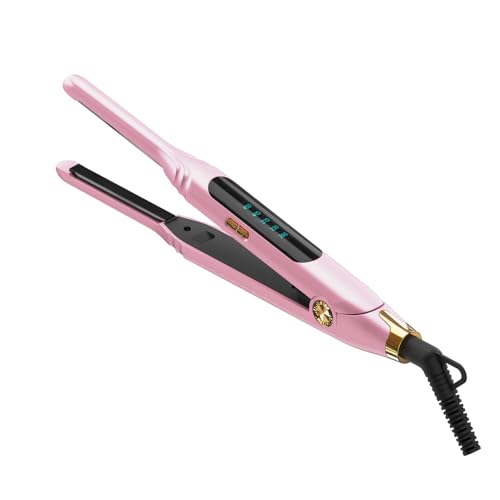 Mvxitanny Mini Hair Straightener for Short Hair with LED Display, 15s Heat Up, Dual Voltage