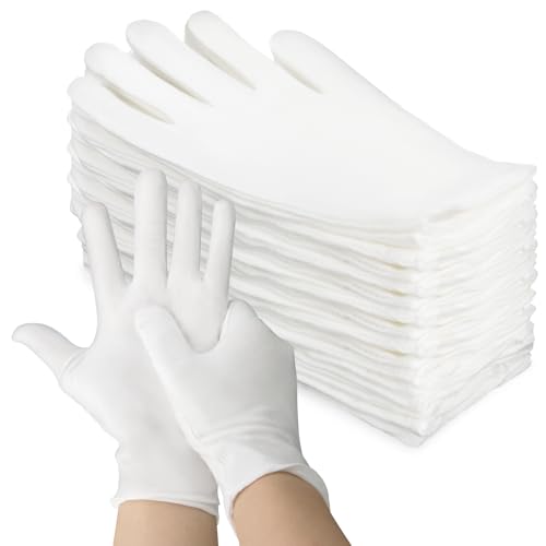 MAQIHAN 5 Pairs White Cotton Gloves for Dry Hands & Eczema
